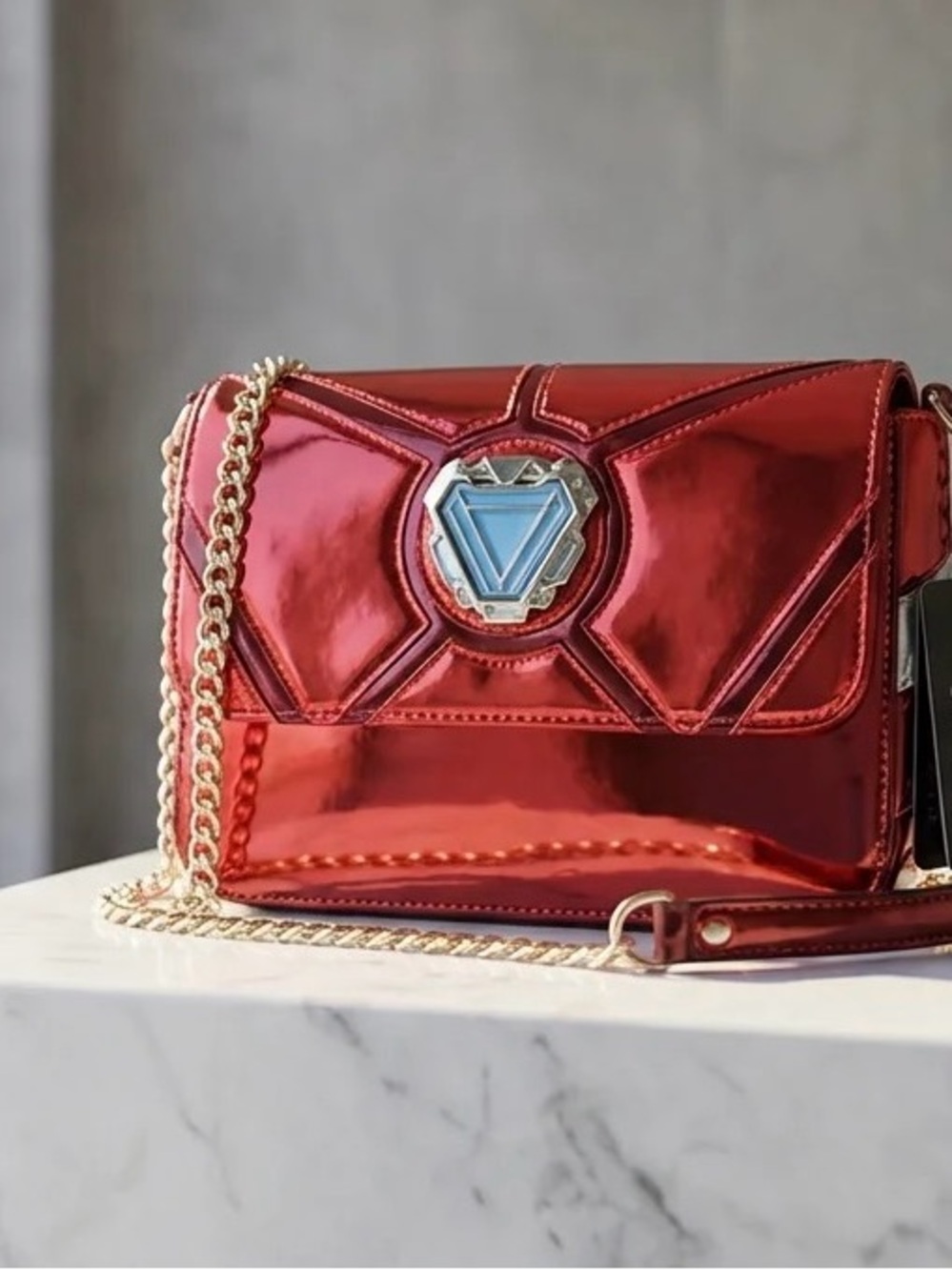 Marvel Iron Man Arc Reactor Red Metallic Bag